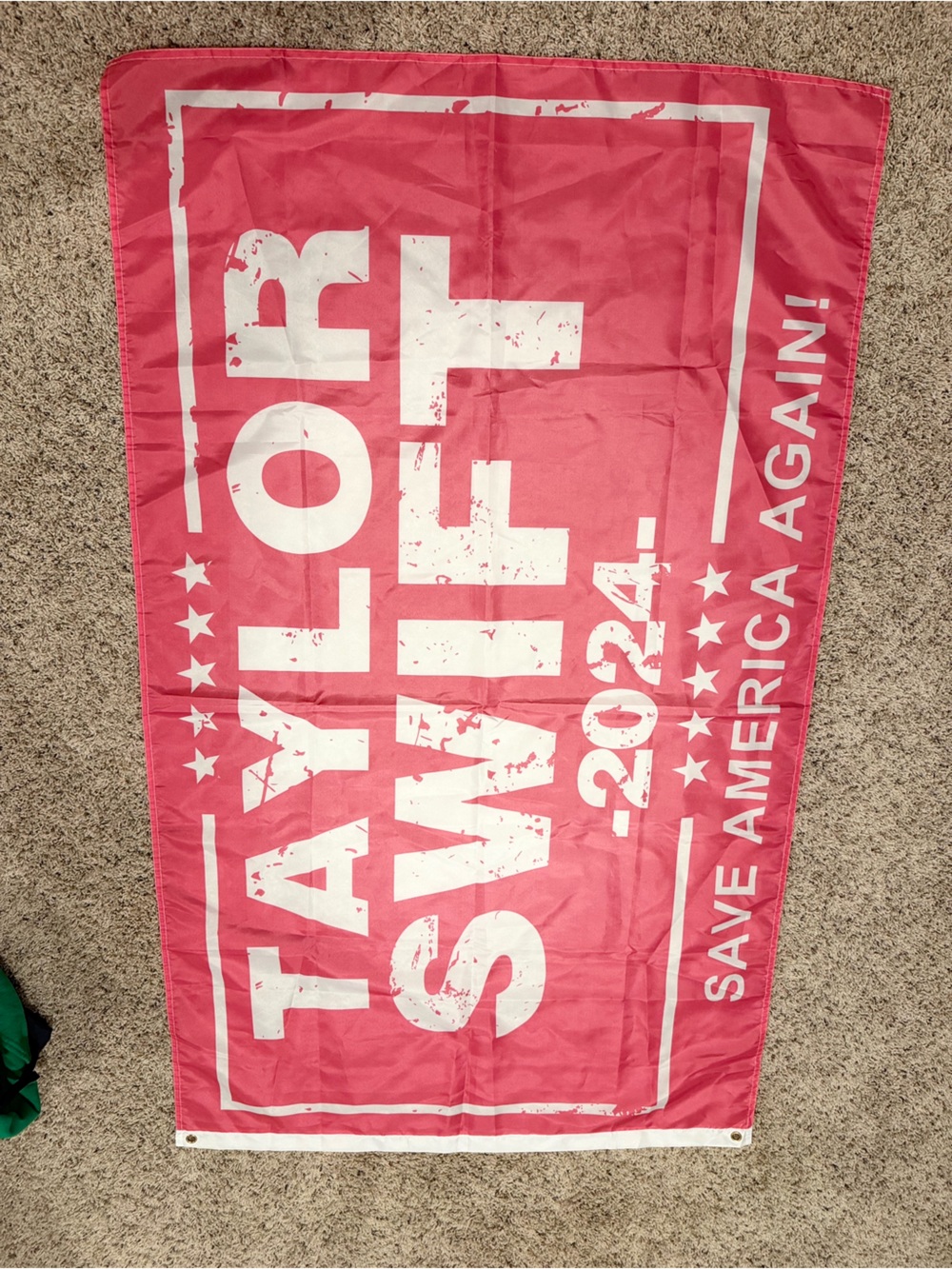 Taylor Swift Pink and White Rally Banner